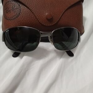 Ray-Ban Silver Frame Sunglasses with Black Lenses